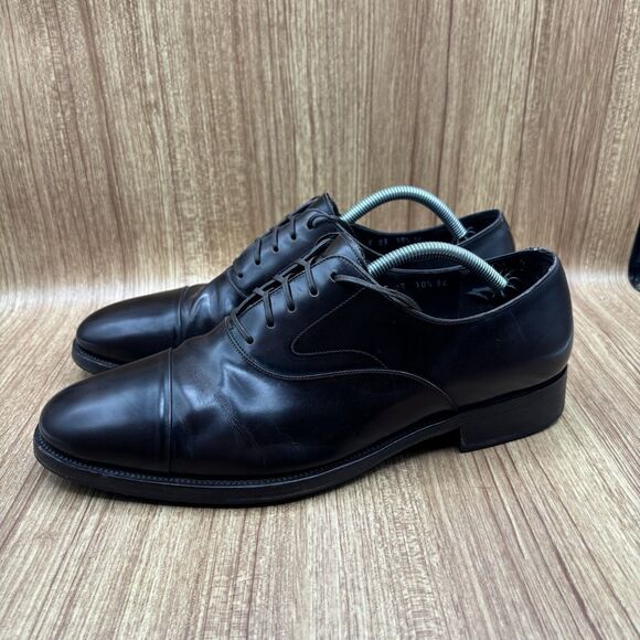 Salvatore Ferragamo Cap‎ Toe Oxfords Mens Sz 10.5 EEE Brown Leather Dress Shoes